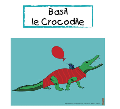 WalliKids posters de jeux pour enfants - Basil le crocodile