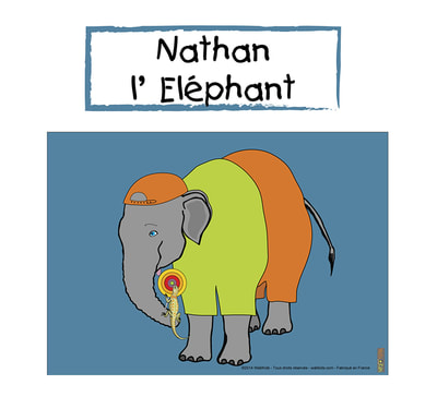 WalliKids posters de jeux pour enfants - Nathan l'éléphant