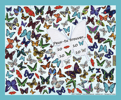 WalliKids posters de jeux pour enfants - Papillons