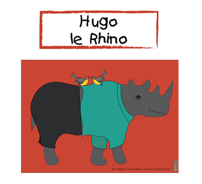 WalliKids posters de jeux pour enfants - Hugo le rhino
